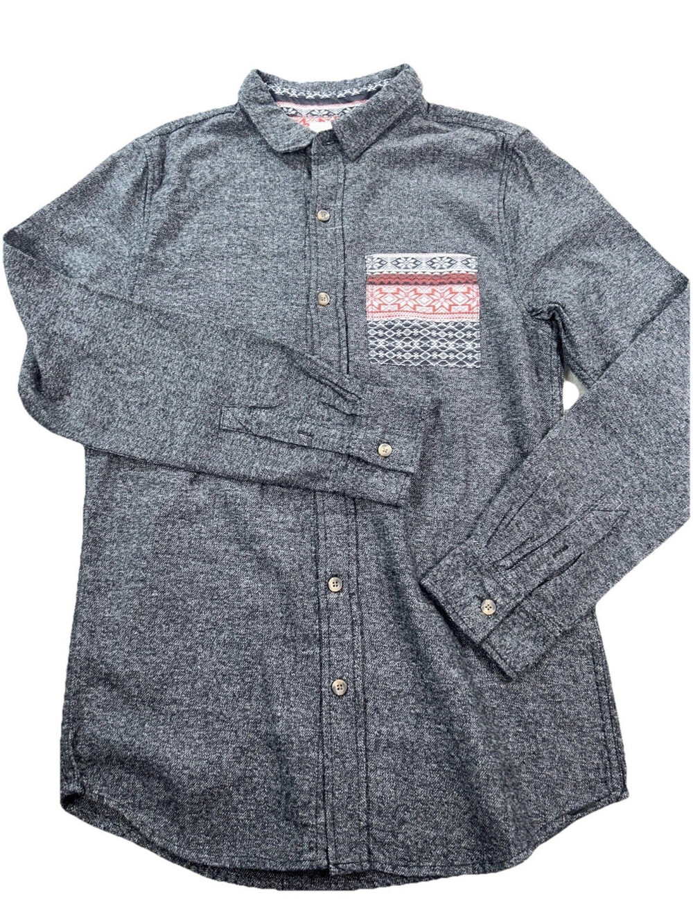 On The Byas PacSun Size S NWT Gray Long Sleeve Button Down Shirt Men